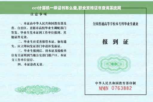 cct计算机一级证书怎么查,职业资格证书查询系统网