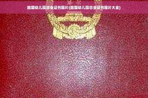 韩国幼儿园毕业证书图片(韩国幼儿园毕业证书图片大全)