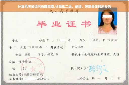 计算机考试证书去哪领取,计算机二级，成绩，等级是如何划分的