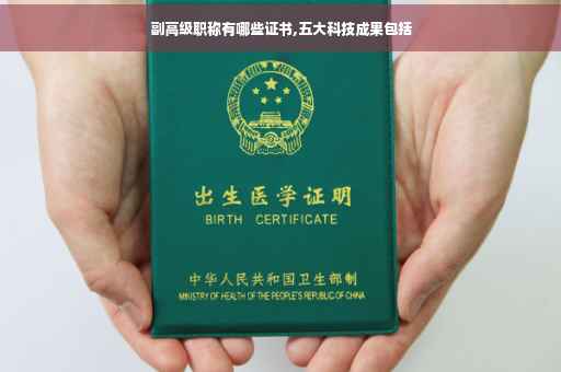 副高级职称有哪些证书,五大科技成果包括