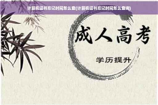 计算机证书忘记时间怎么查(计算机证书忘记时间怎么查询)