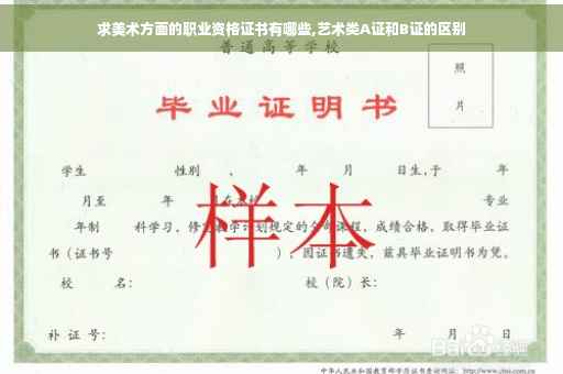 求美术方面的职业资格证书有哪些,艺术类A证和B证的区别