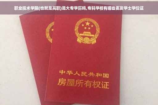 职业技术学院(也就是高职)是大专学历吗,专科学校有哪些要发学士学位证