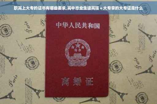 职高上大专的证书有哪些要求,高中毕业生读高技＋大专拿的大专证是什么