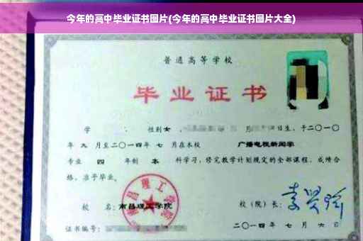 今年的高中毕业证书图片(今年的高中毕业证书图片大全)