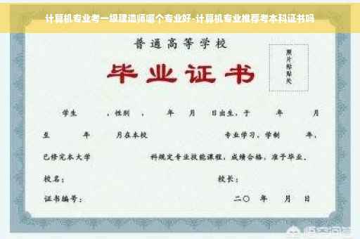 计算机专业考一级建造师哪个专业好-计算机专业推荐考本科证书吗