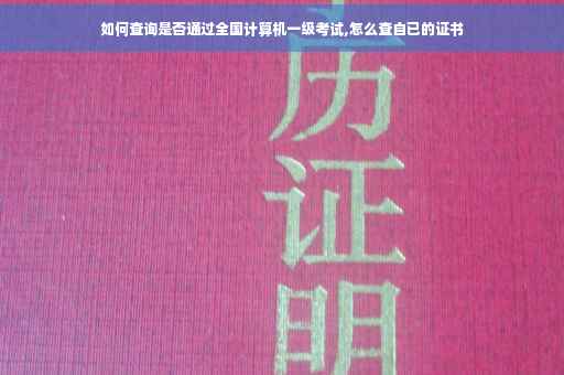 如何查询是否通过全国计算机一级考试,怎么查自已的证书