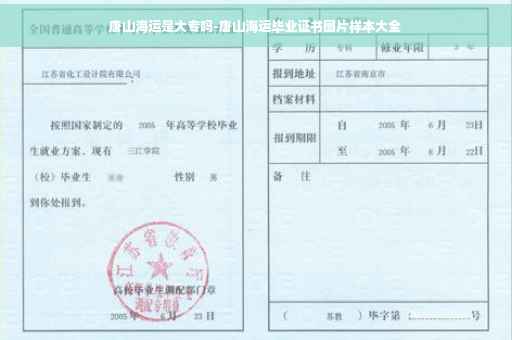 唐山海运是大专吗-唐山海运毕业证书图片样本大全