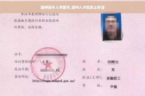 湖州高中入学条件,湖州人才码怎么申请