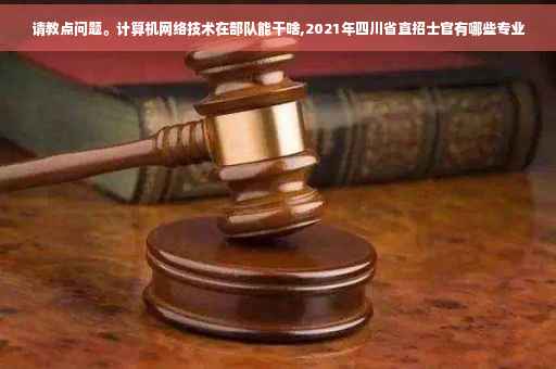 请教点问题。计算机网络技术在部队能干啥,2021年四川省直招士官有哪些专业