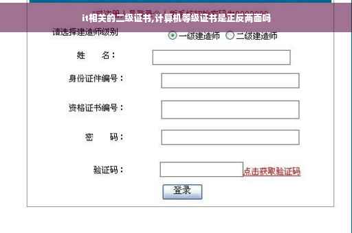 it相关的二级证书,计算机等级证书是正反两面吗
