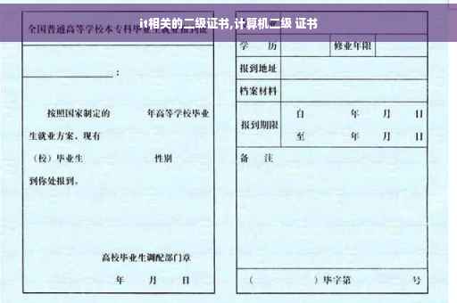 it相关的二级证书,计算机二级 证书