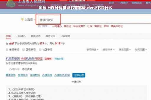 国际上的 计算机证书有哪些,dw证书是什么