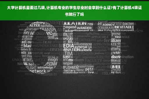 大学计算机需要过几级,计算机专业的学生毕业时会拿到什么证?有了计算机4级证书就行了吗