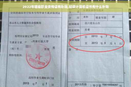 2022年哪些职业资格证有补贴,初级计算机证书有什么补贴