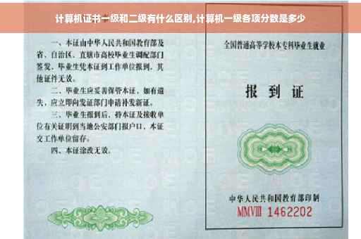 计算机证书一级和二级有什么区别,计算机一级各项分数是多少