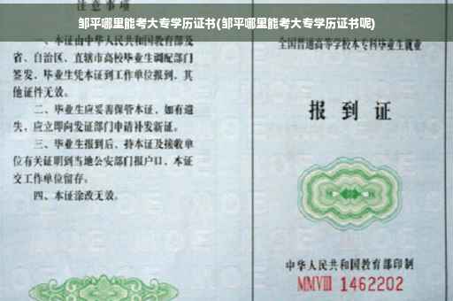 邹平哪里能考大专学历证书(邹平哪里能考大专学历证书呢)