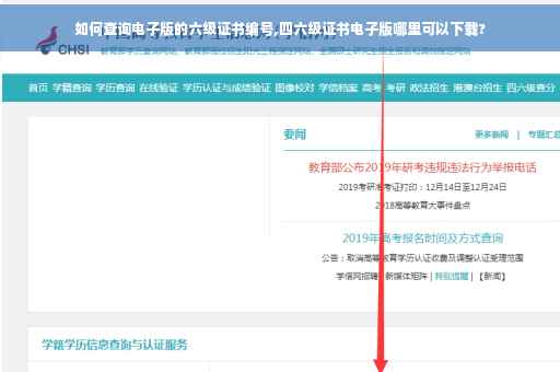 如何查询电子版的六级证书编号,四六级证书电子版哪里可以下载?