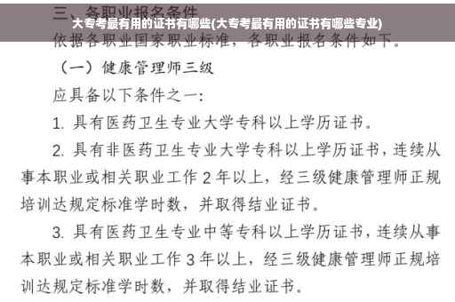 大专考最有用的证书有哪些(大专考最有用的证书有哪些专业)