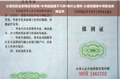 计算机职业资格证书四级/中级技能属于几级?有什么用吗-计算机国家中级职业资格证书
