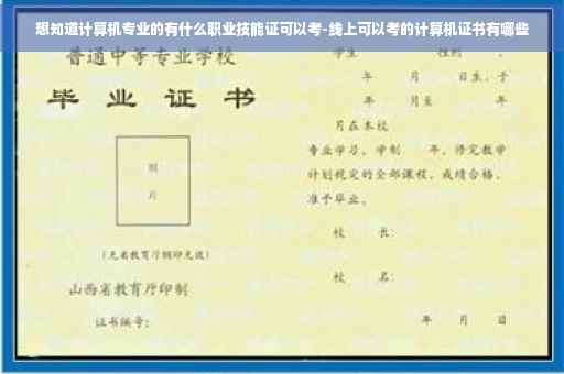 想知道计算机专业的有什么职业技能证可以考-线上可以考的计算机证书有哪些