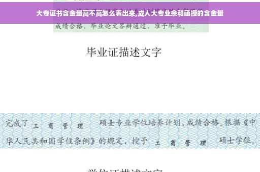 大专证书含金量高不高怎么看出来,成人大专业余和函授的含金量