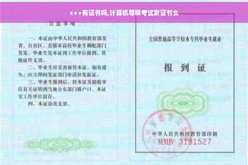 c++有证书吗,计算机等级考试发证书么
