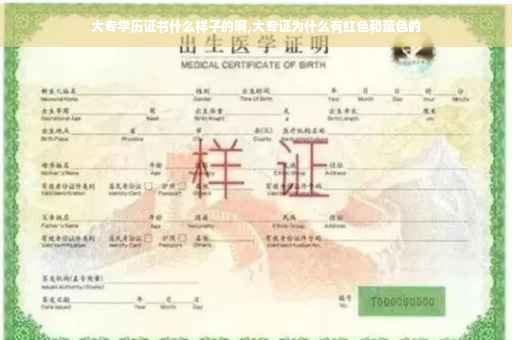大专学历证书什么样子的啊,大专证为什么有红色和蓝色的