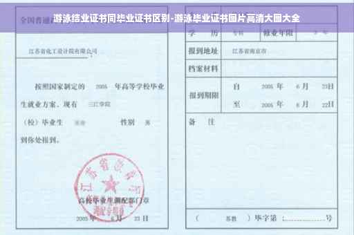 游泳结业证书同毕业证书区别-游泳毕业证书图片高清大图大全