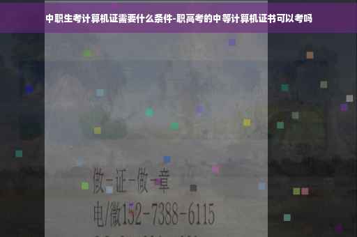 中职生考计算机证需要什么条件-职高考的中等计算机证书可以考吗