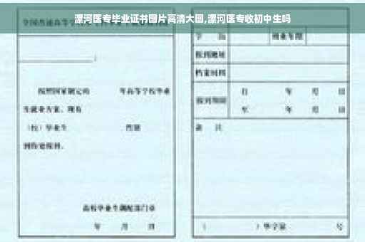漯河医专毕业证书图片高清大图,漯河医专收初中生吗