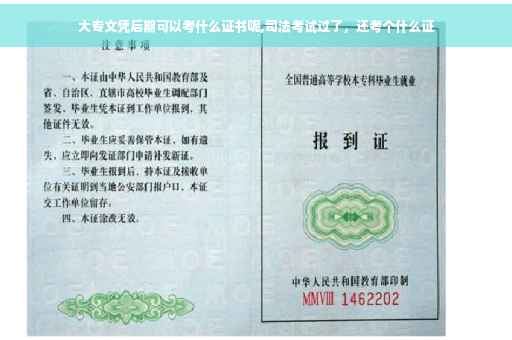 大专文凭后期可以考什么证书呢,司法考试过了，还考个什么证