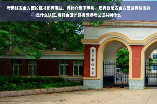 考网络安全方面的证书都有哪些，具体介绍下级别。还有就是安全方面最有价值的是什么认证,专科全国计算机等级考试证书叫什么