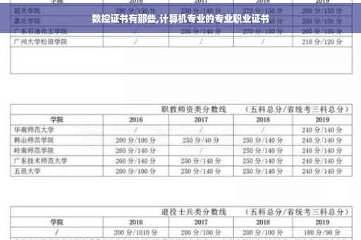 数控证书有那些,计算机专业的专业职业证书