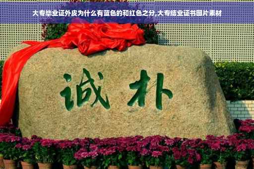大专毕业证外皮为什么有蓝色的和红色之分,大专结业证书图片素材