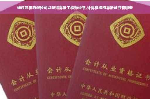 通过怎样的途径可以获得算法工程师证书,计算机结构算法证书有哪些