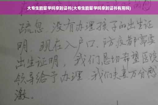 大专生能留学吗拿到证书(大专生能留学吗拿到证书有用吗)