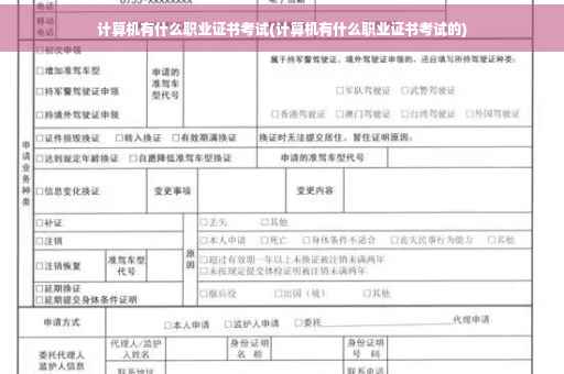 计算机有什么职业证书考试(计算机有什么职业证书考试的)