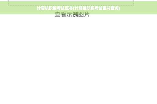 计算机职称考试证书(计算机职称考试证书查询)