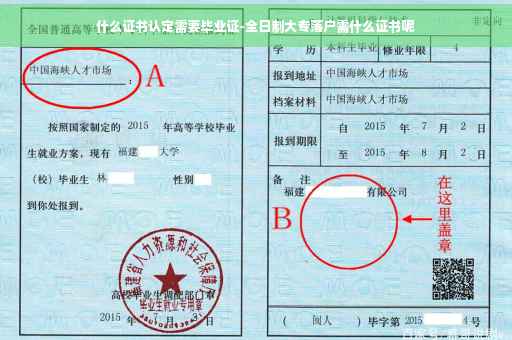 什么证书认定需要毕业证-全日制大专落户需什么证书呢