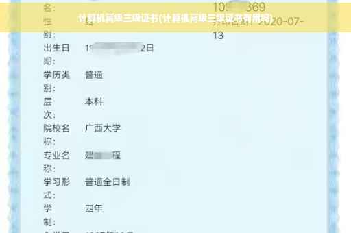 计算机高级三级证书(计算机高级三级证书有用吗)