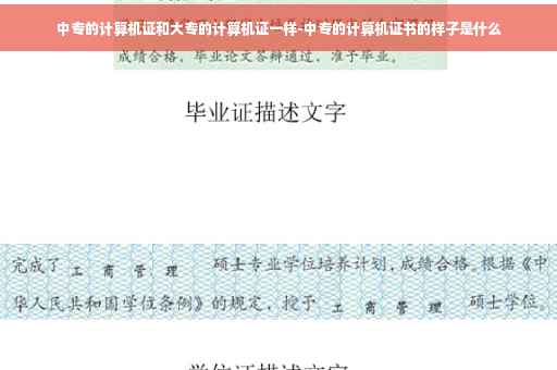中专的计算机证和大专的计算机证一样-中专的计算机证书的样子是什么