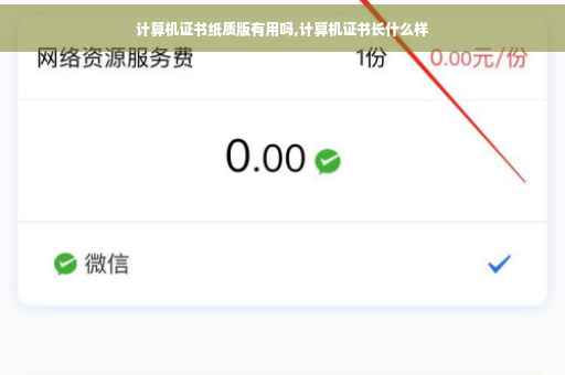 计算机证书纸质版有用吗,计算机证书长什么样