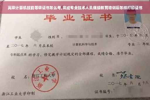 高级计算机技能等级证书怎么考,完成专业技术人员继续教育培训后怎样打印证书