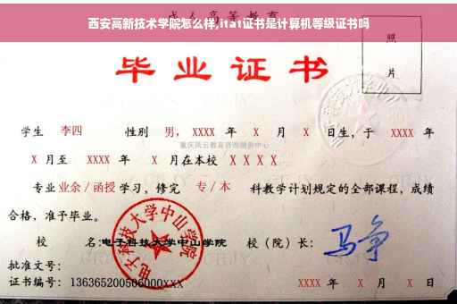 西安高新技术学院怎么样,itat证书是计算机等级证书吗