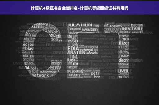 计算机4级证书含金量排名-计算机等级四级证书有用吗