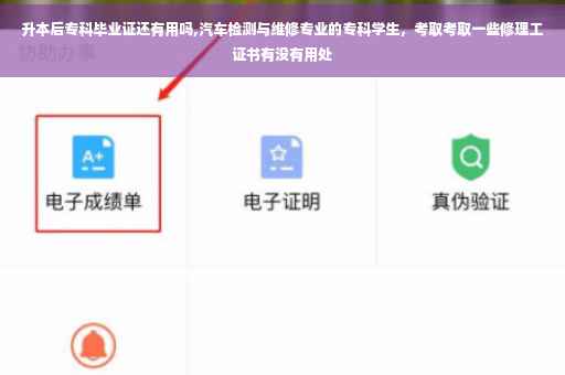 升本后专科毕业证还有用吗,汽车检测与维修专业的专科学生，考取考取一些修理工证书有没有用处