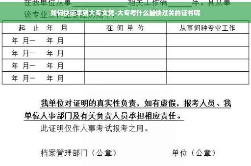 如何快速拿到大专文凭-大专考什么最快过关的证书呢