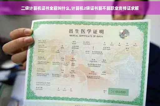 二级计算机证书全称叫什么,计算机2级证书算不算职业资格证求解