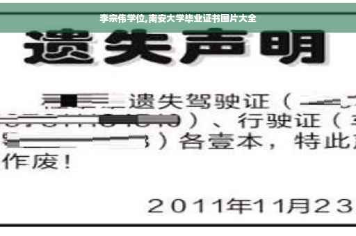李宗伟学位,南安大学毕业证书图片大全